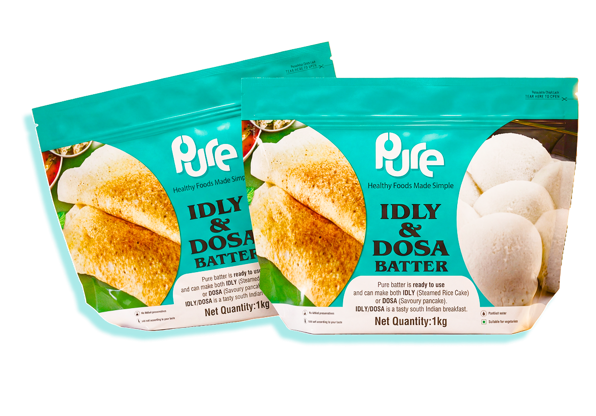 Pure Batter Idly & Dosa Batter 1kg Package - Ready to use fresh batter